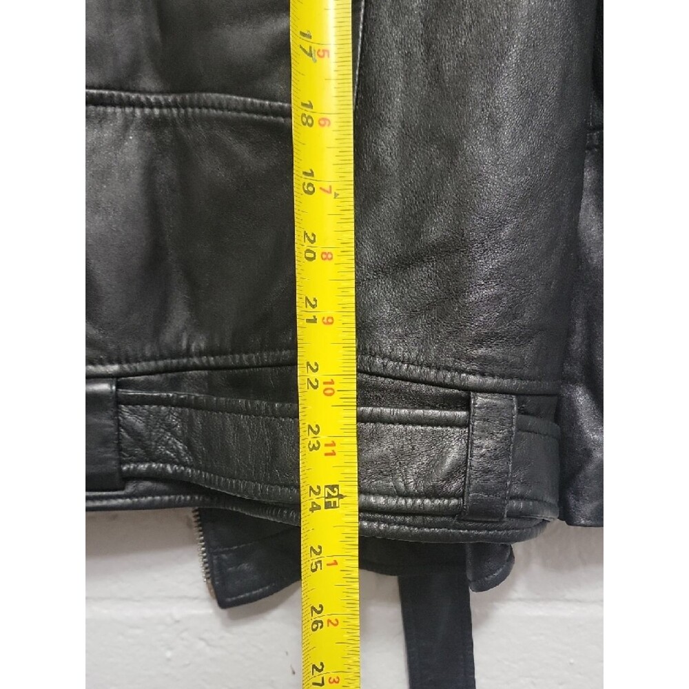 Zara Bikercore Super Soft Genuine Black Leather Biker Jacket with Zip Details - Picture 14 of 16